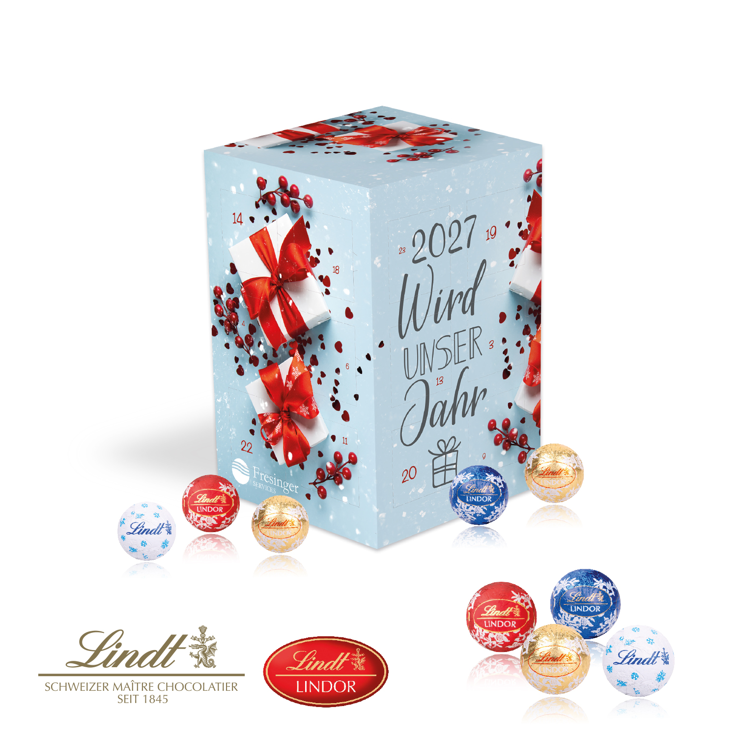 Adventskalender Cube "XL" mit Lindt Schokolade