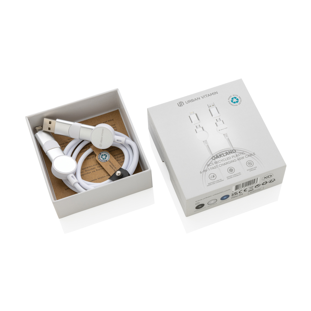 Oakland RCS rKunststoff 1,2m 6-in-1 Fast-Charging 45W Kabel