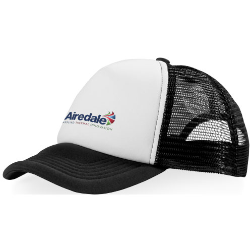 Trucker 100 g/m² Kappe mit 5 Segmenten - schwarz / weiss