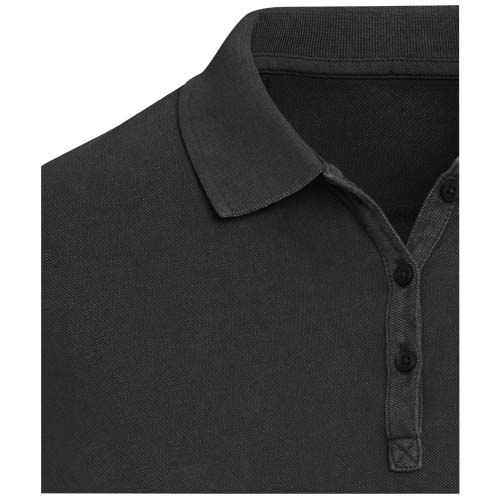 Calgary Poloshirt für Damen im Washed Look, 200 g/m2 - schwarz / XS