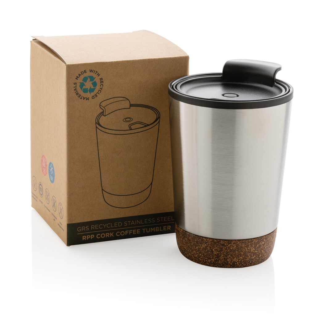 RCS recycelter Edelstahl-Kaffeebecher mit Kork