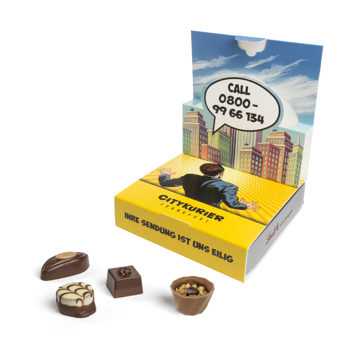 Lindt Mini Pralinés in Pop-Up Kartonage
