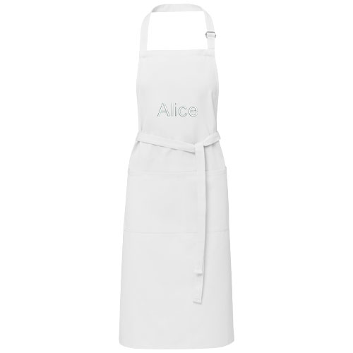 Andrea 240 g/m² Schürze mit verstellbarem Nackenband - weiss