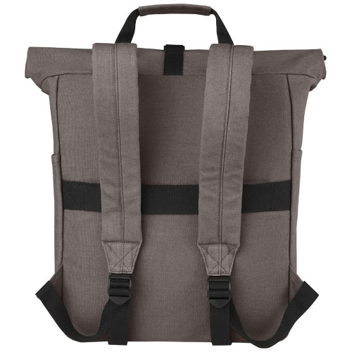 Joey 15" GRS Rolltop Laptoprucksack aus recyceltem Canvas 15 L - grau