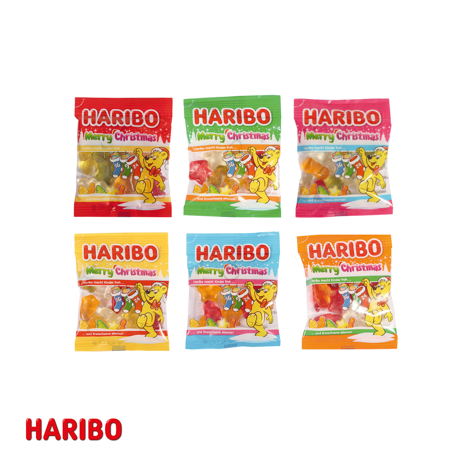 Adventskalender mit Haribo Fruchtgrummi, Inlay aus Papier