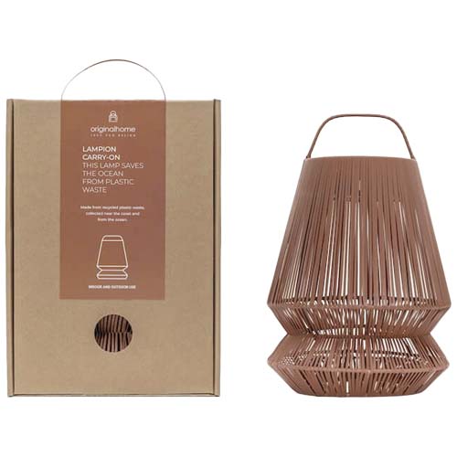 Originalhome Lampion tragbare Laterne aus recyceltem Material - ziegelstein
