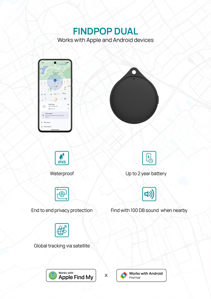 Findpop Dual IPX5 Artikelfinder aus RCS recyceltem ABS