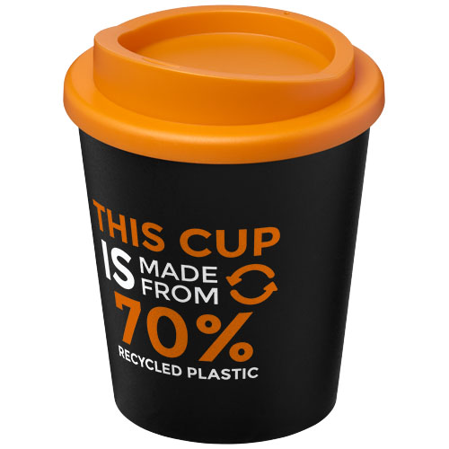 Americano® Espresso Eco 250 ml recycelter Isolierbecher  - schwarz / orange