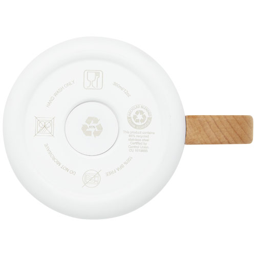Bjorn RCS-zertifizierter Becher aus recyceltem Edelstahl mit Kupfer-Vakuumisolierung, 360 ml - weiss