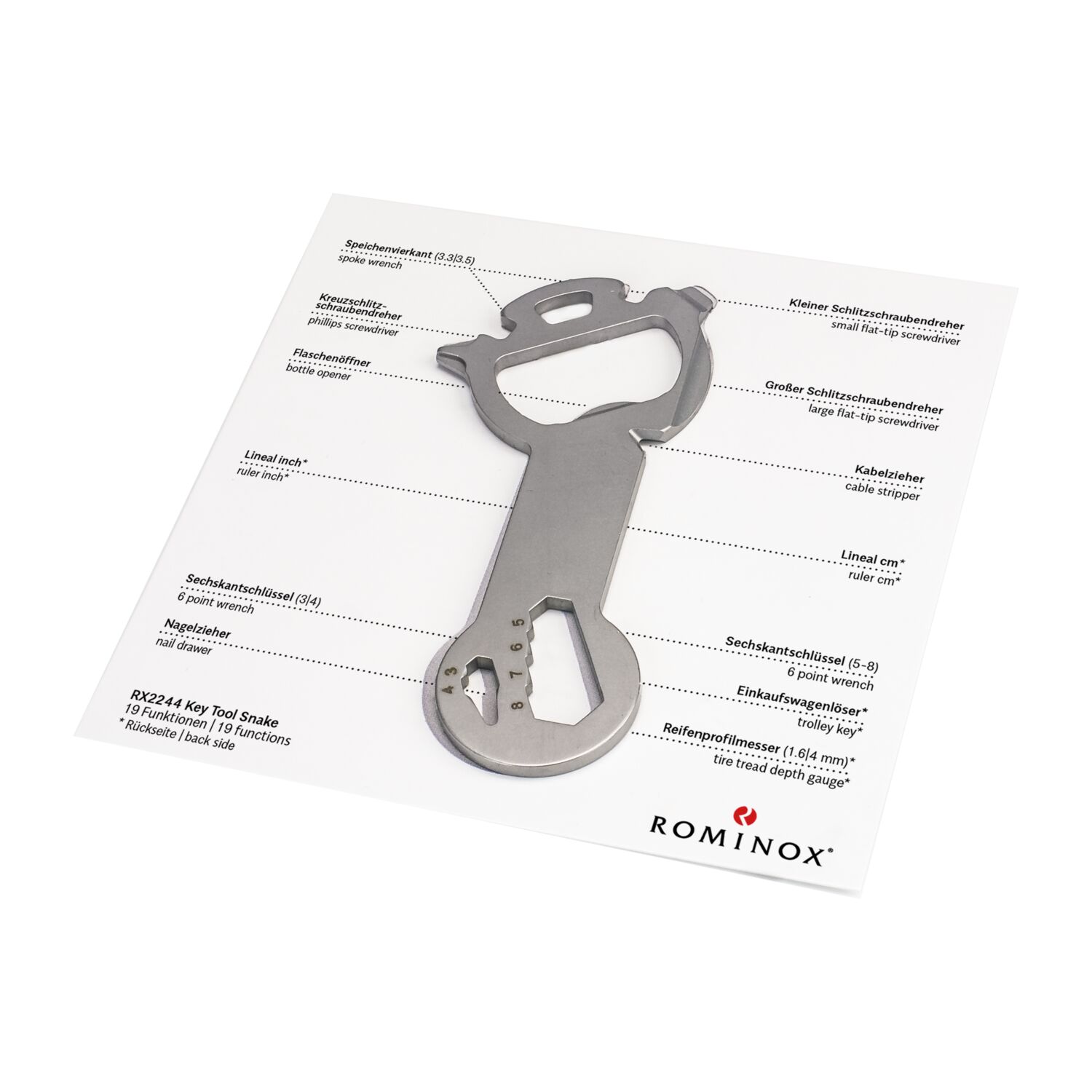 ROMINOX® Key Tool // Snake - 19 Funktionen