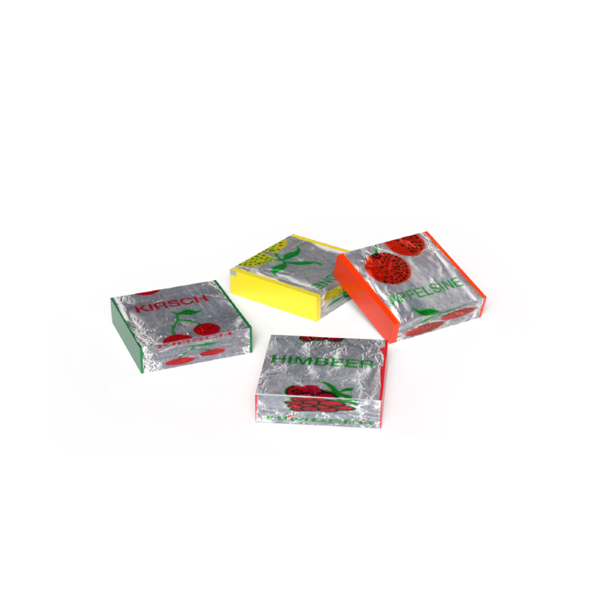 Fruchtkaramellen in Mini Standbodenkartonage