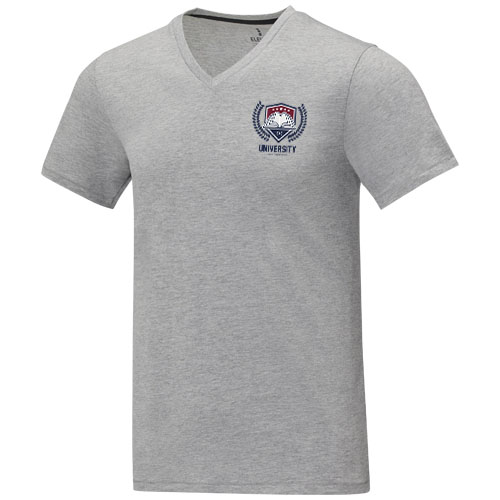 Somoto T-Shirt mit V-Ausschnitt für Herren   - heather grau / XS
