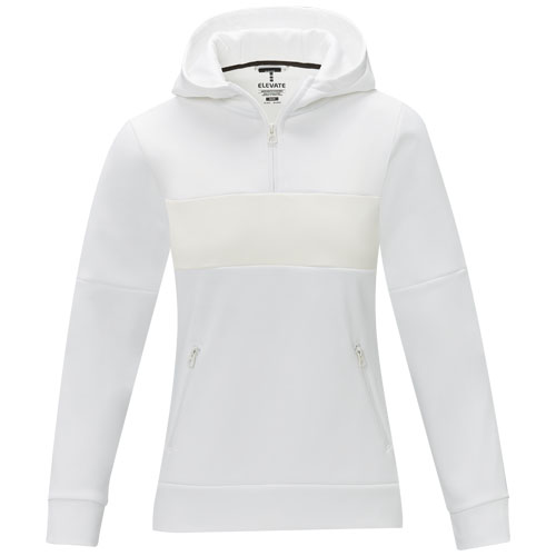 Sayan Kapuzenpullover mit halbem Reißverschluss für Damen - weiss / XL