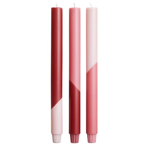 Originalhome Eden Diagonale Kerzen – 3er-Set - rot