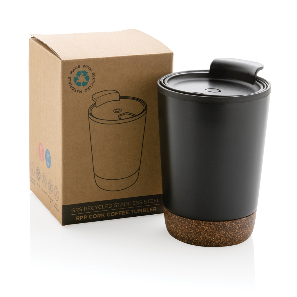 RCS recycelter Edelstahl-Kaffeebecher mit Kork