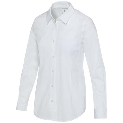 Carnelian 133 g/m² Popeline Bluse - weiss / XS