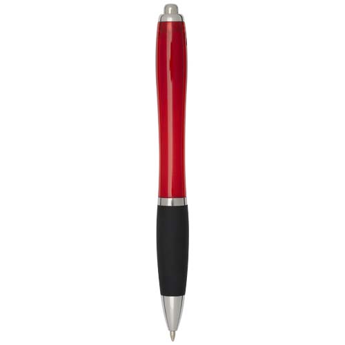 Nash RCS Kugelschreiber aus recyceltem Kunststoff mit farbigem Schaft und schwarzem Griff (schwarze Tinte) - rot