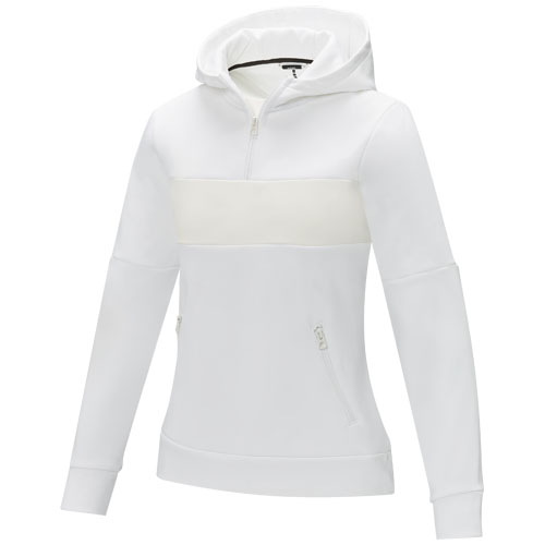 Sayan Kapuzenpullover mit halbem Reißverschluss für Damen - weiss / XL