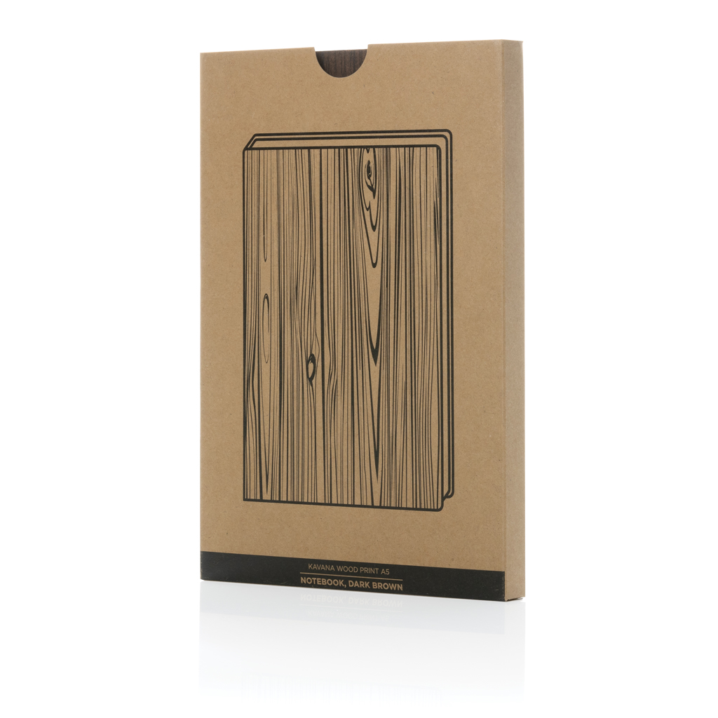 Kavana A5 Notizbuch mit Holz-Print