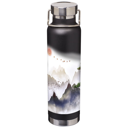 Thor 650 ml Kupfer-Vakuum Isoliersportflasche - schwarz