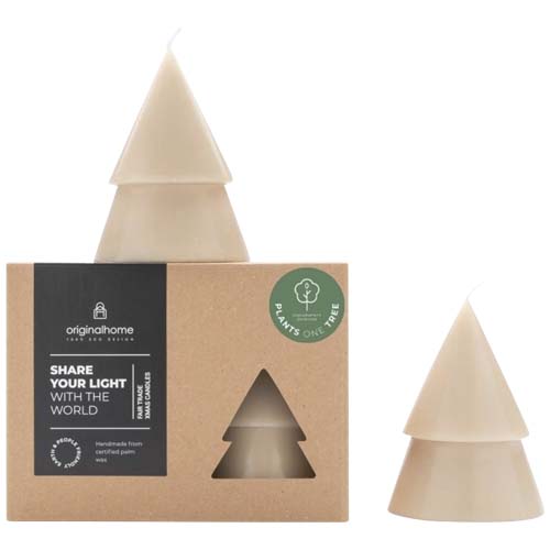 Originalhome Weihnachtsbaum Kerze M, 2er Set - beige