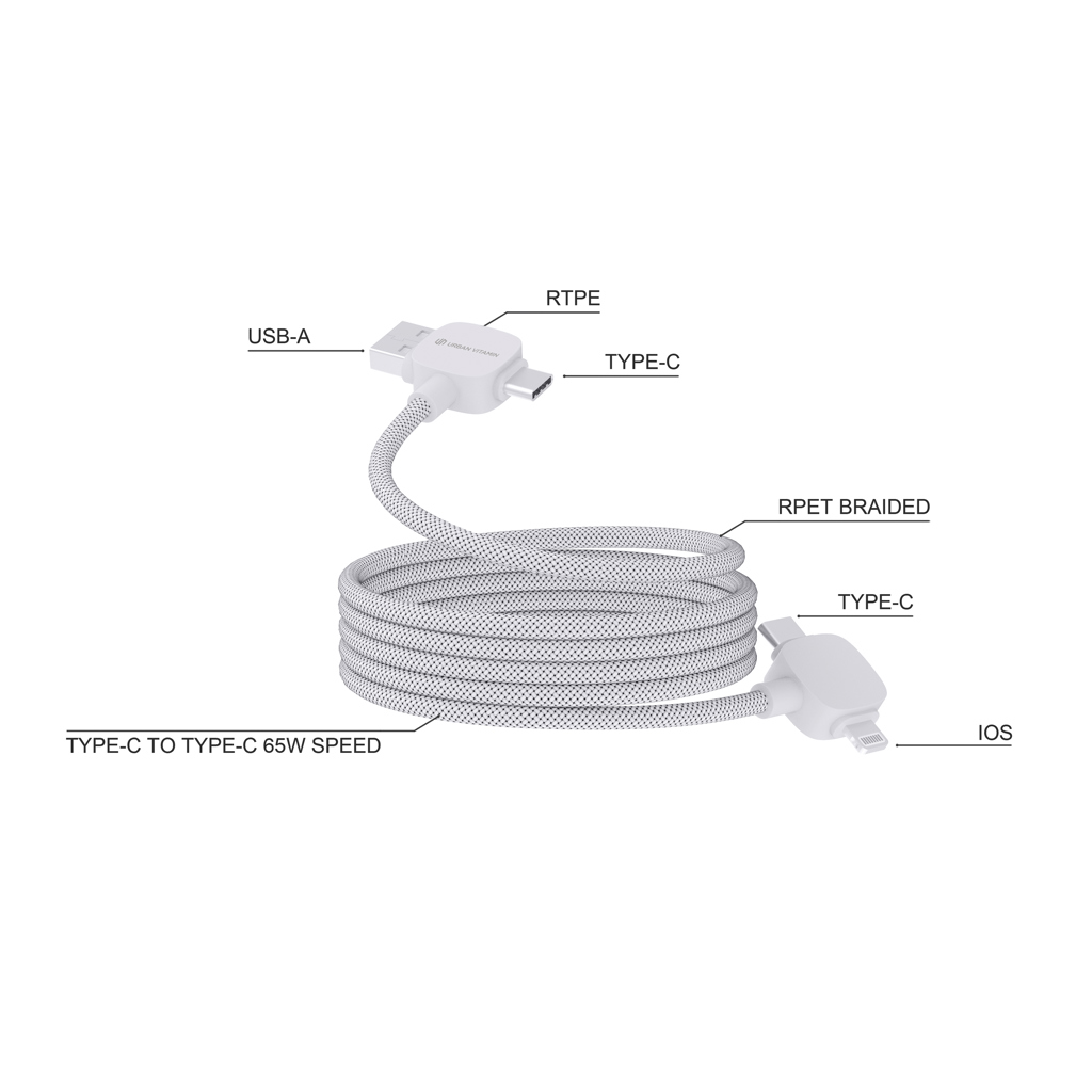 Urban Vitamin Stockton 65W magnet. Kabel RCS recyc. TPE/PET