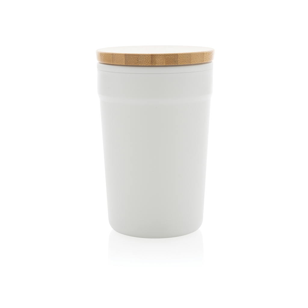 GRS rPP-Becher mit Bambusdeckel