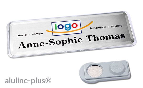 Namensschild aluline-plus® 25 "logo-print"