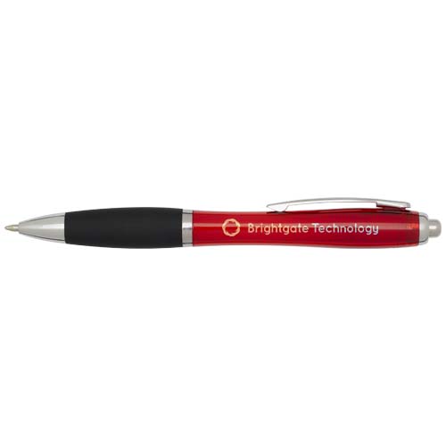 Nash RCS Kugelschreiber aus recyceltem Kunststoff mit farbigem Schaft und schwarzem Griff (schwarze Tinte) - rot