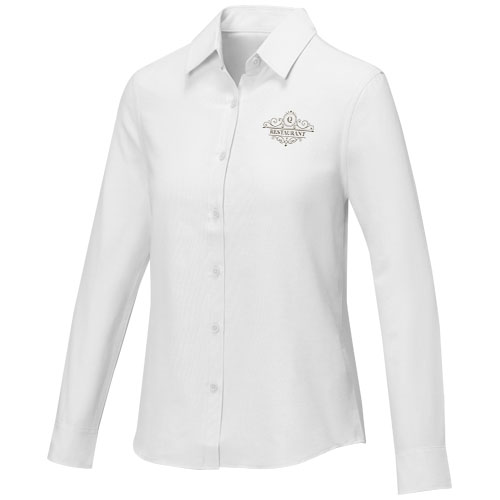 Pollux 130 g/m² Damenbluse mit langen Ärmeln - weiss / XS