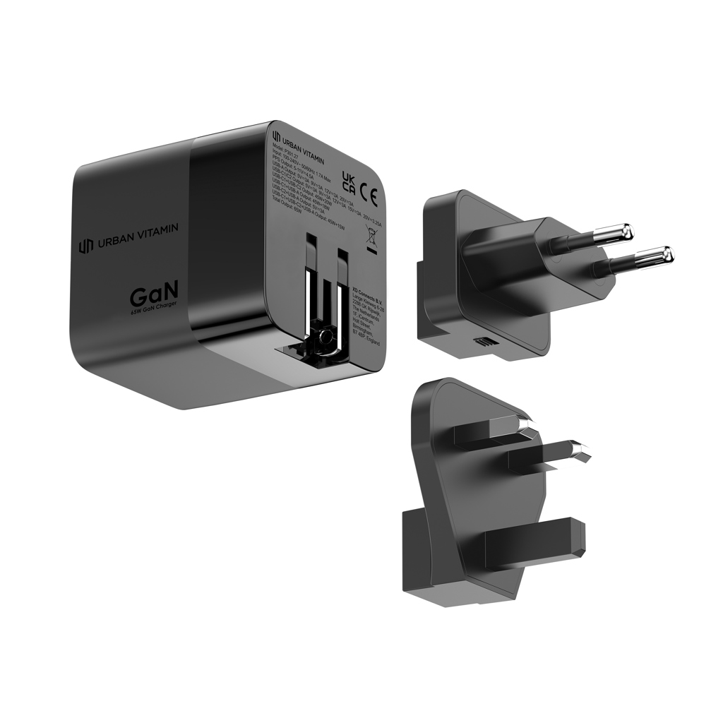 Urban Vitamin Mendocino 65W GaN-Charger mit einziehb. Kabel