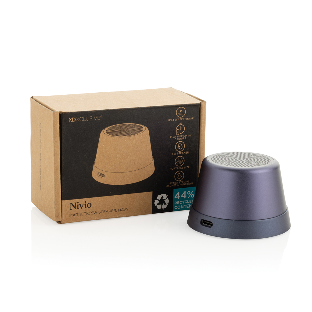 Nivio magnetischer 5W-Speaker aus RCS recyceltem Aluminium