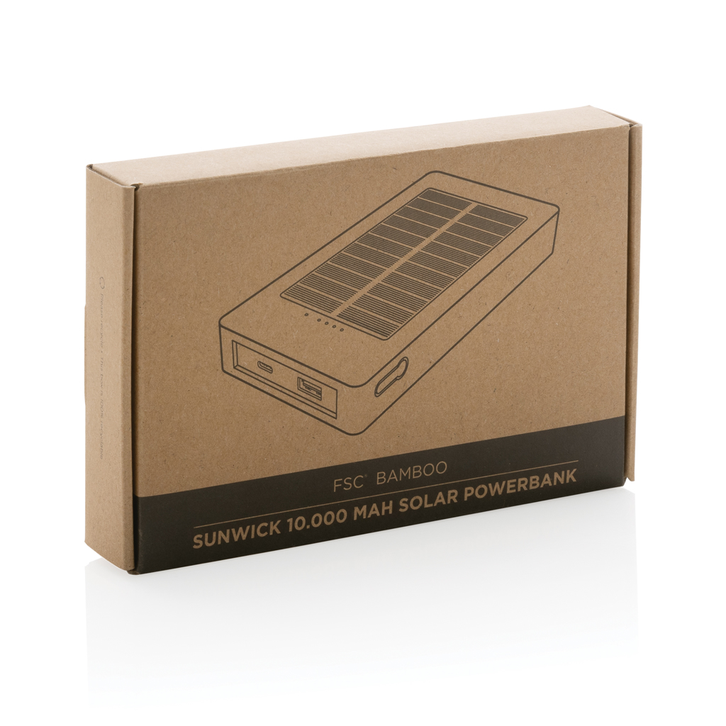 Sunwick 10.000mah Bambus Solar Powerbank