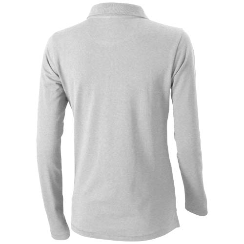 Calgary 180 g/m² Langarm Poloshirt für Damen - grau meliert / XXL