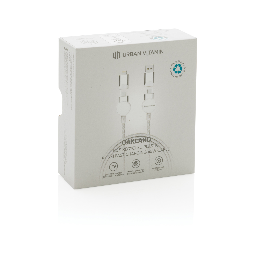 Oakland RCS rKunststoff 1,2m 6-in-1 Fast-Charging 45W Kabel