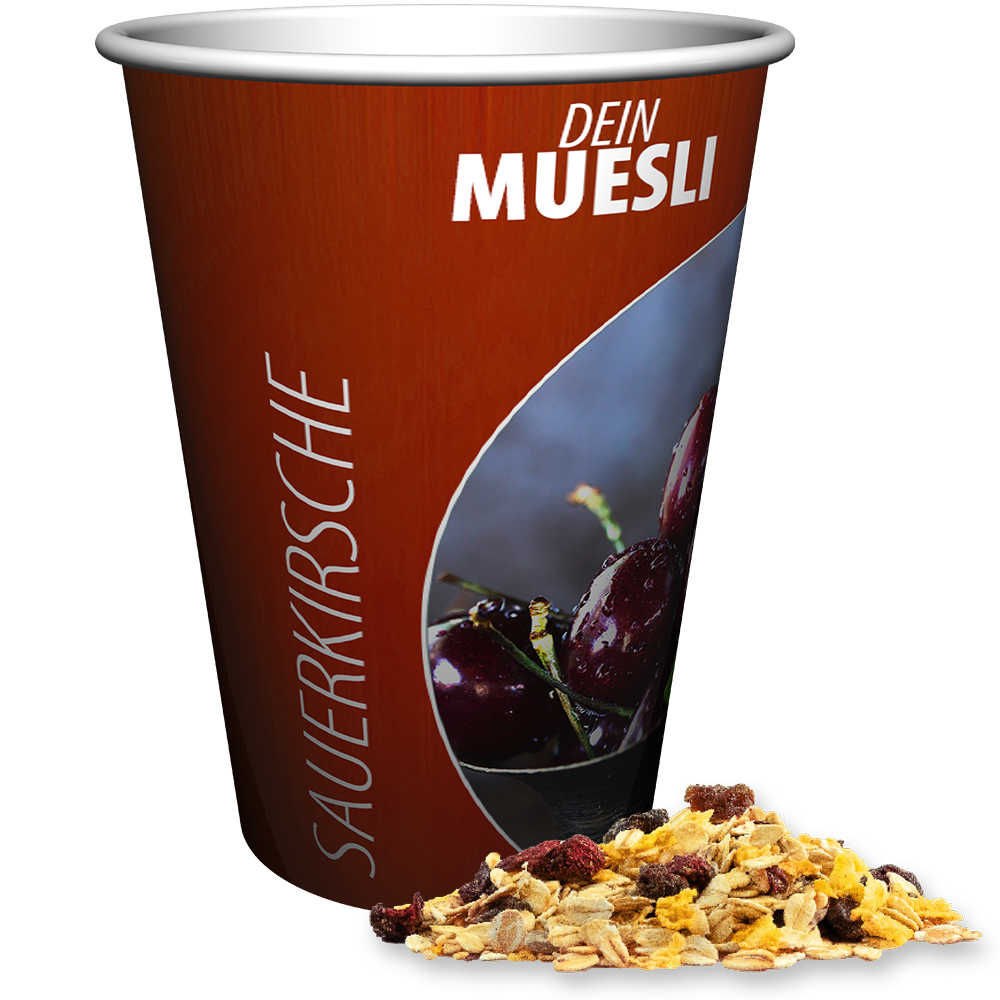 Bio Müsli Sauerkirsche, ca. 50g, Snackbecher Maxi