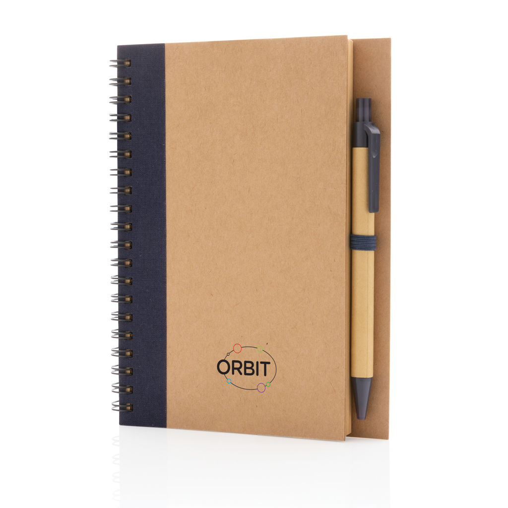 Kraft Spiral-Notizbuch mit Stift