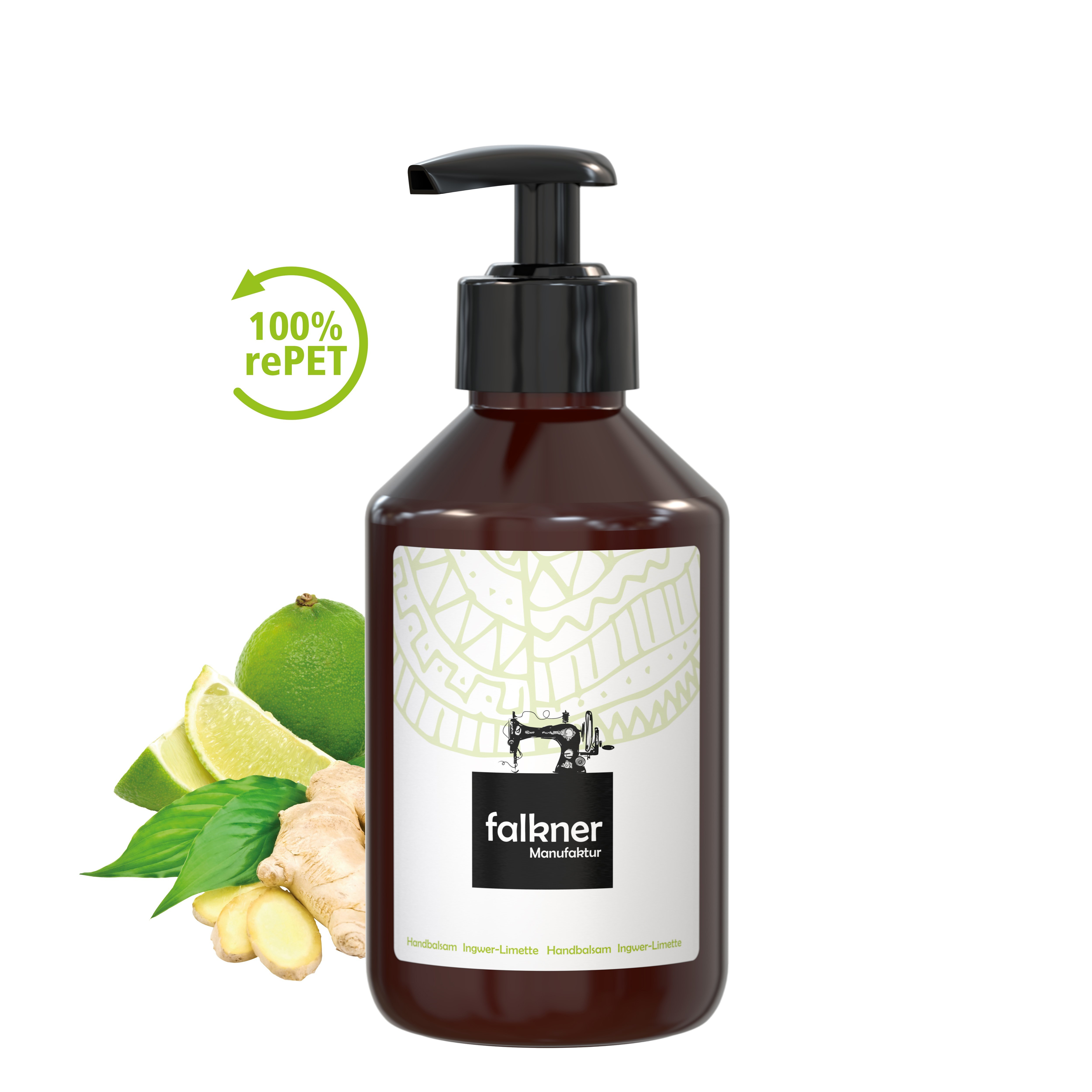 Handbalsam "Ingwer - Limette", 250 ml, Body Label (R-PET)