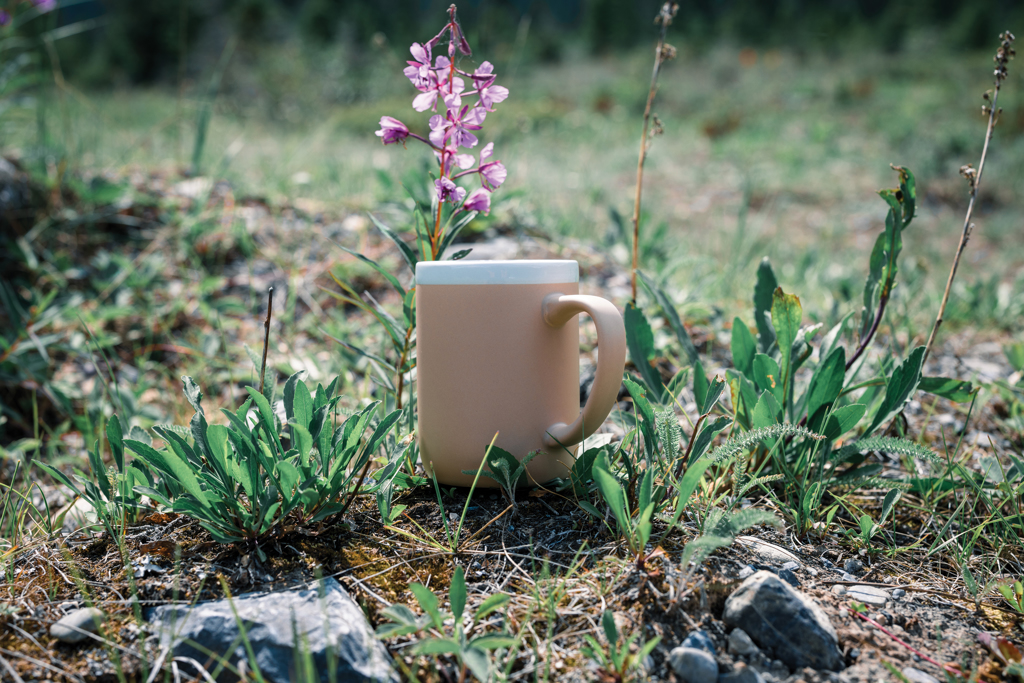 Keramiktasse mit weißem Rand, 300ml