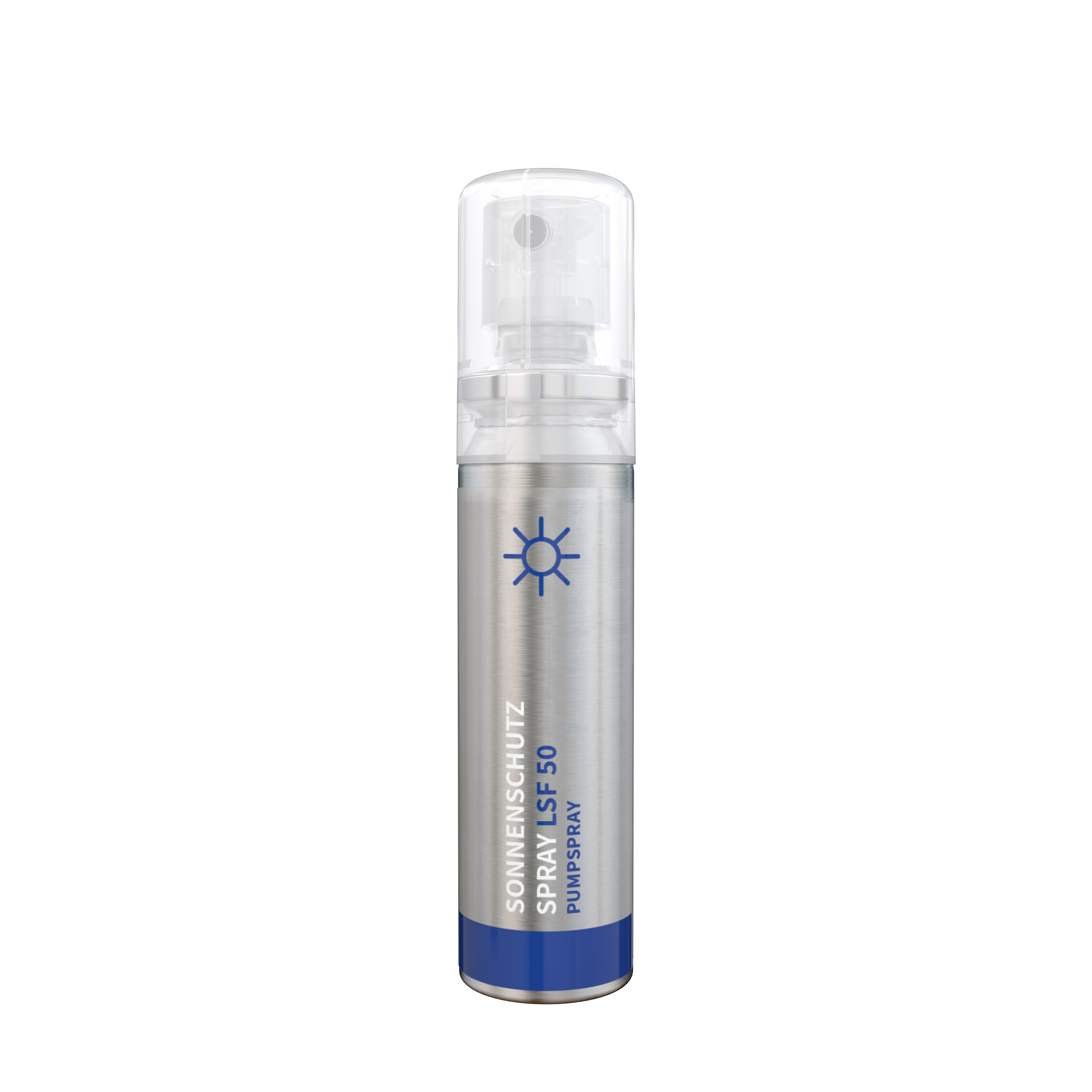 Sonnenschutzspray (LSF 50), 20 ml, Body Label transparent