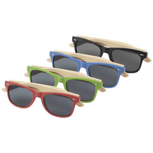 Sun Ray Bambus Sonnenbrille - rot