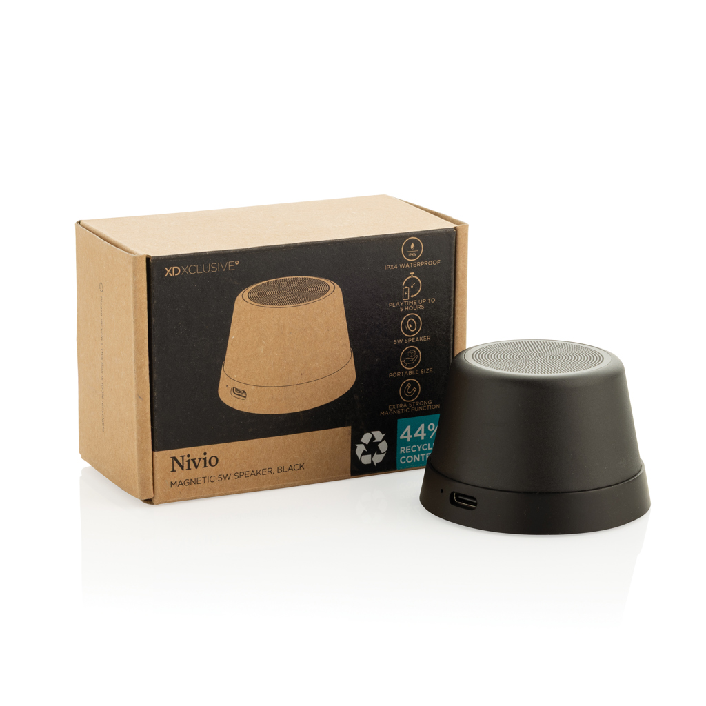 Nivio magnetischer 5W-Speaker aus RCS recyceltem Aluminium