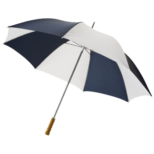 Karl 30" Golfschirm mit Holzgriff - navy / weiss