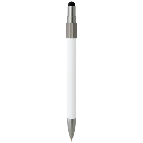 Rill RCS recycelter Kugelschreiber mit Stylus und Fidget Spinner (blaue Mine) - weiss