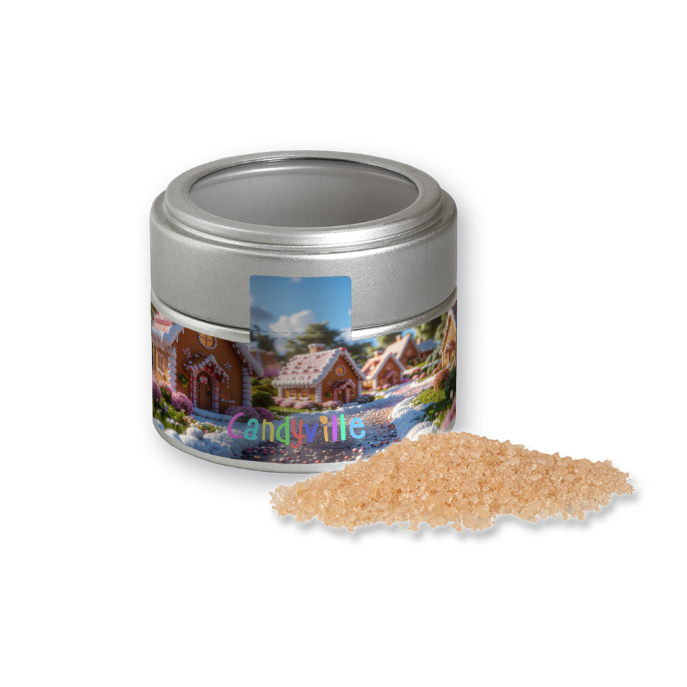 Bio Gewürzmischung Lebkuchen, ca. 70g, Metalldose Mini mit Sichtfenster silber