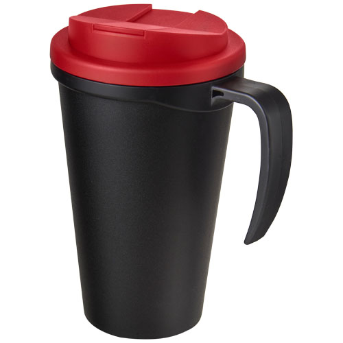 Americano® Grande 350 ml Isolierbecher mit auslaufsicherem Schraubverschluss - schwarz / rot