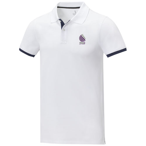 Morgan 200 g/m² Polo für Herren, zweifarbig - weiss / XS