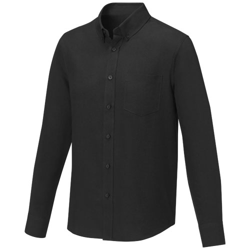 Pollux 130 g/m² Herrenhemd mit langen Ärmeln - schwarz / S