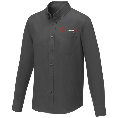 Pollux 130 g/m² Herrenhemd mit langen Ärmeln - storm grey / S