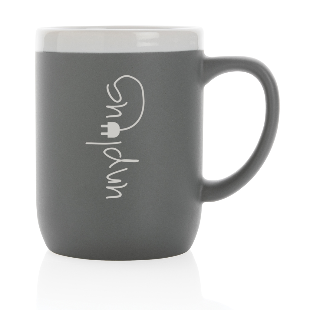 Keramiktasse mit weißem Rand, 300ml